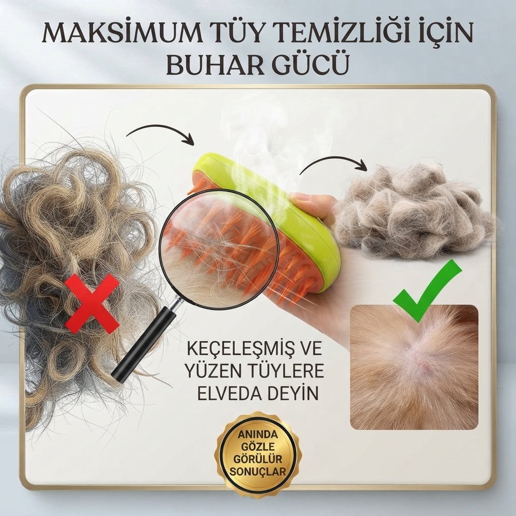 Buharlı Evcil Hayvan Tarağı