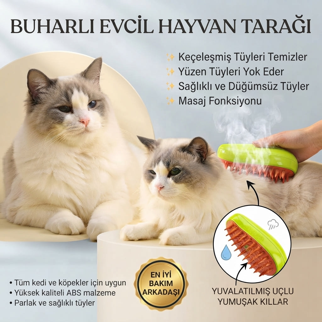 Buharlı Evcil Hayvan Tarağı
