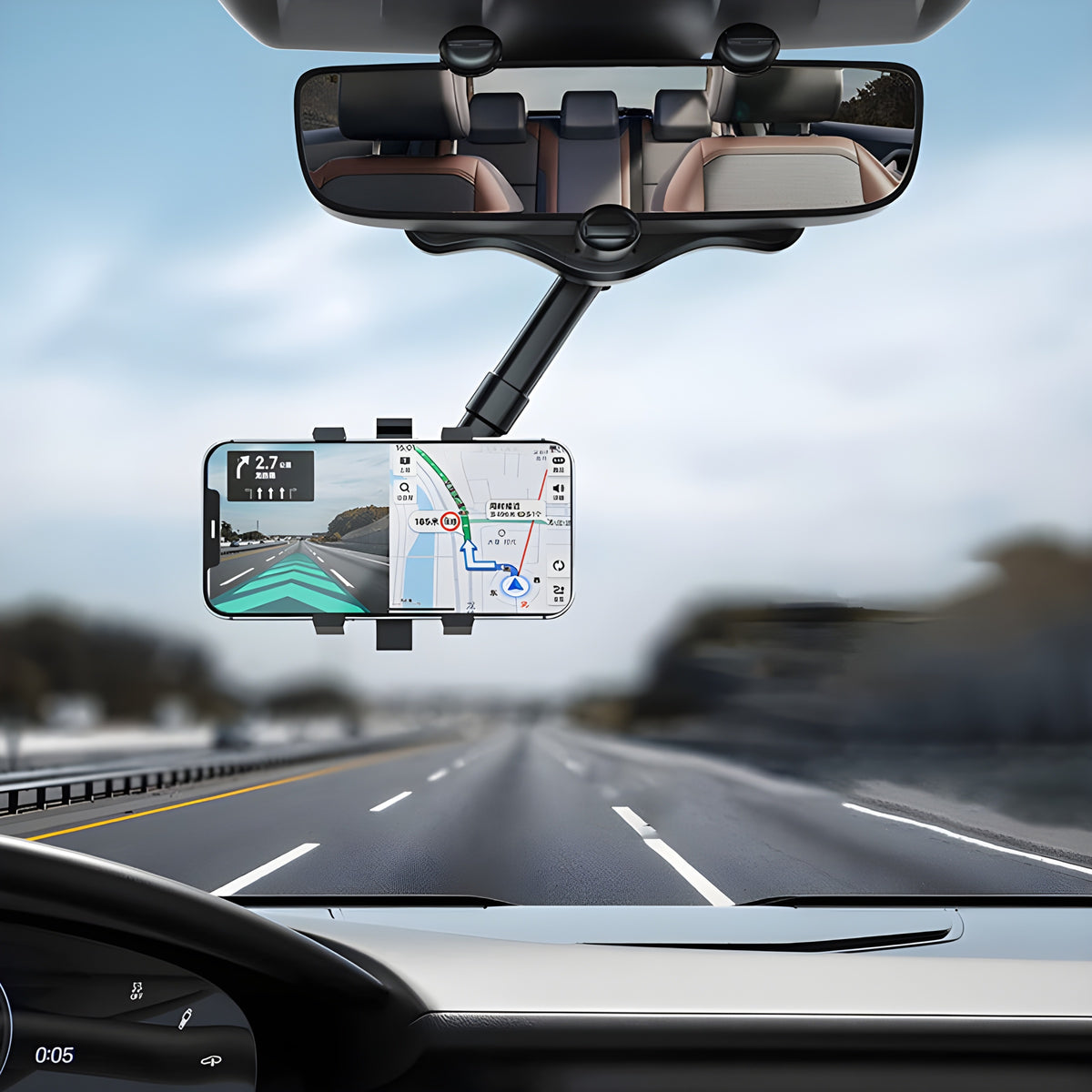 Dikiz Aynasına Takılan 360° Döner Telefon Tutucu – ürün detayları